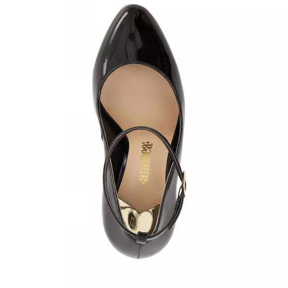 NEW ANDREA women's high heels ankle buckle strap shoes in black - Picture 3 of 4